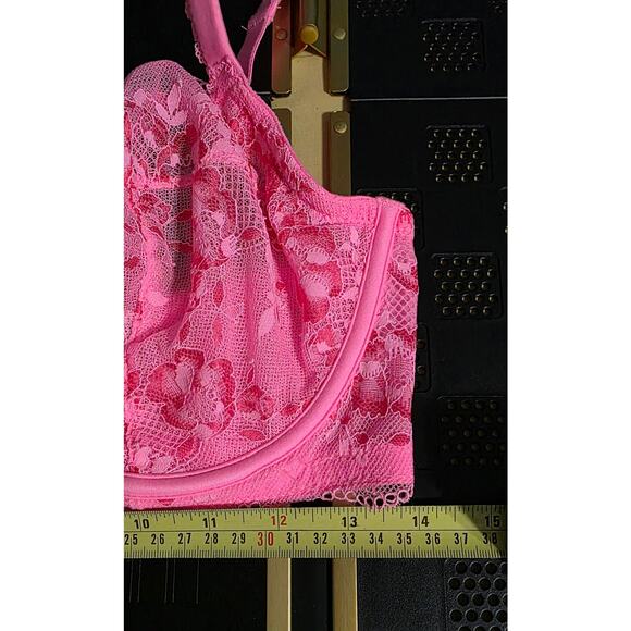 Body by Victoria Unlined 36DD Pink Floral Lace sexy Bra - Picture 6 of 6